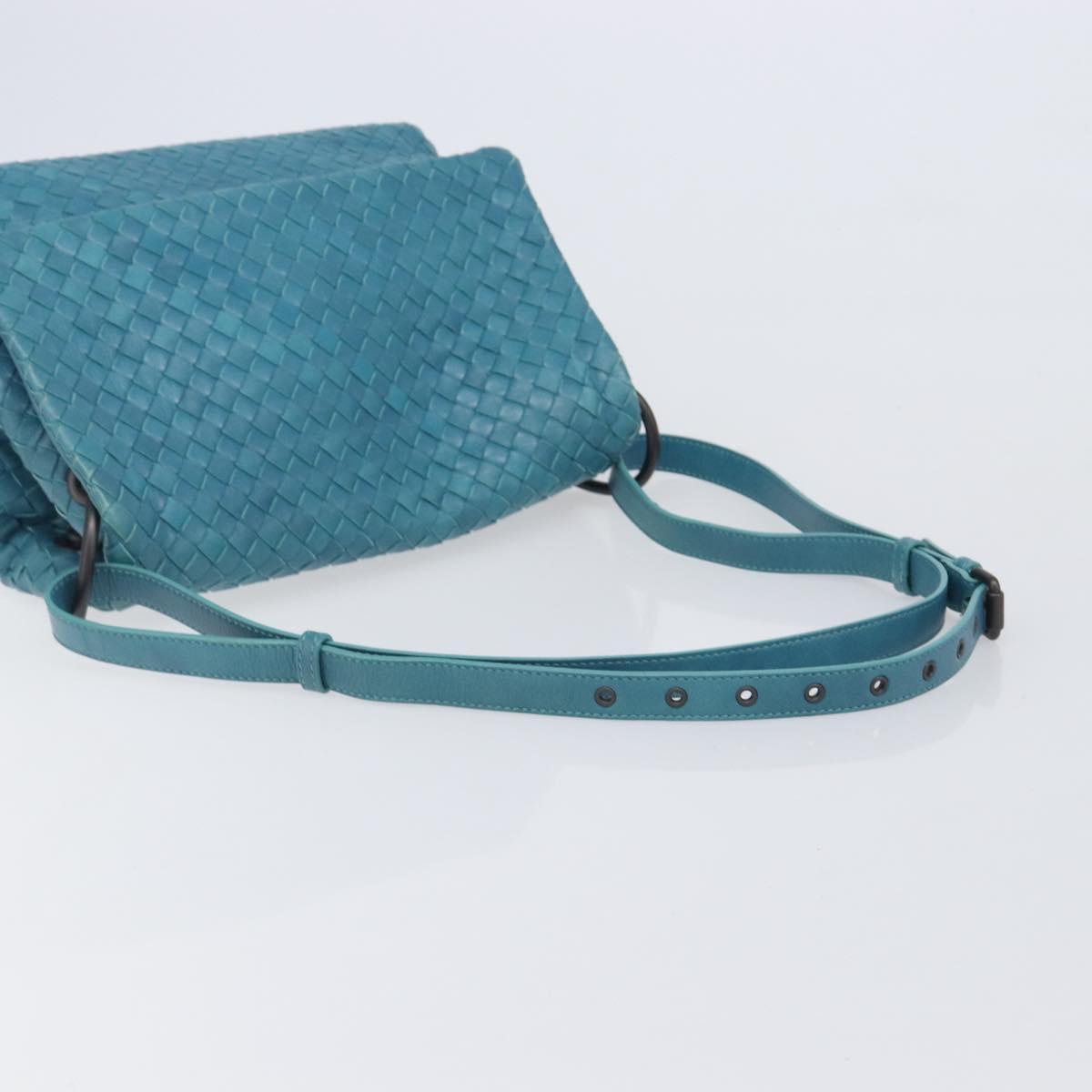 Bottega Veneta INTRECCIATO Shoulder Bag Leather Blue Auth BA16122A