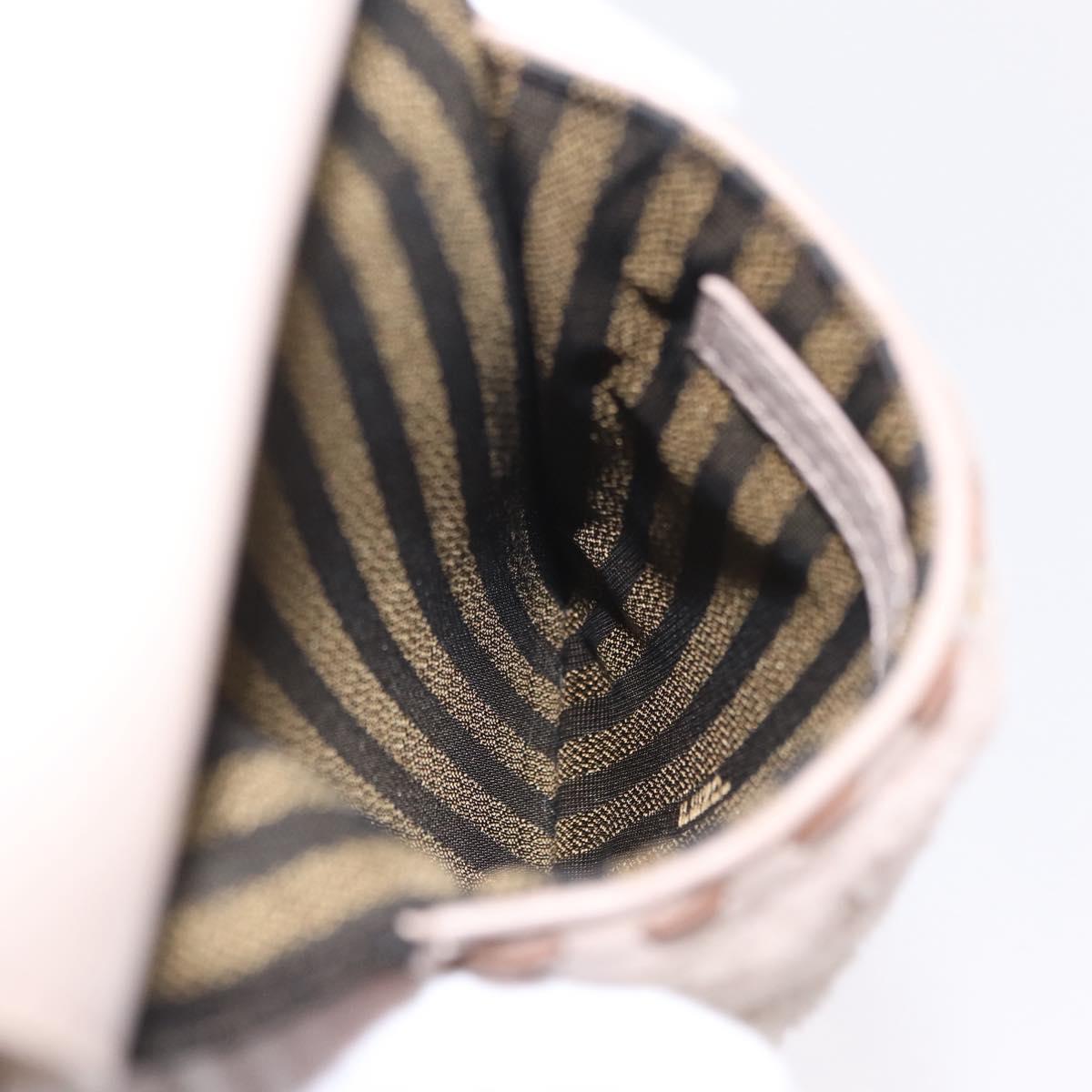 FENDI Smartphone Pouch Fur Beige Gold Tone 7AS047 Auth BA16127V