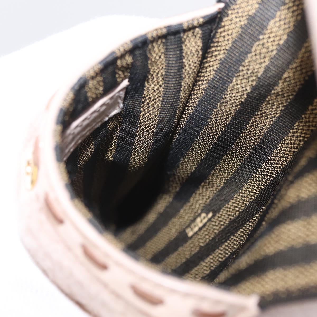 FENDI Smartphone Pouch Fur Beige Gold Tone 7AS047 Auth BA16127V