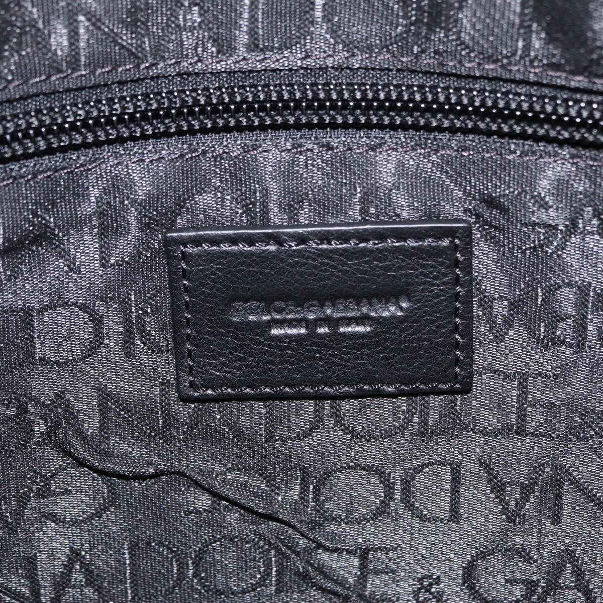 Dolce & Gabbana Shoulder Bag Canvas Black Silver Auth BA16129