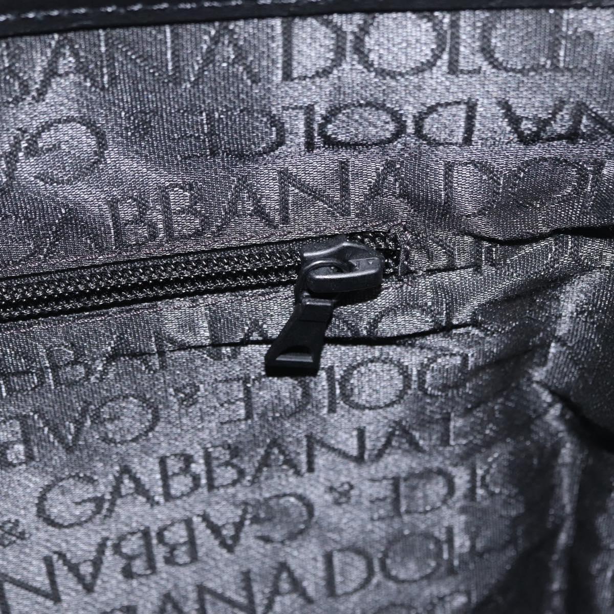 Dolce & Gabbana Shoulder Bag Canvas Black Silver Auth BA16129