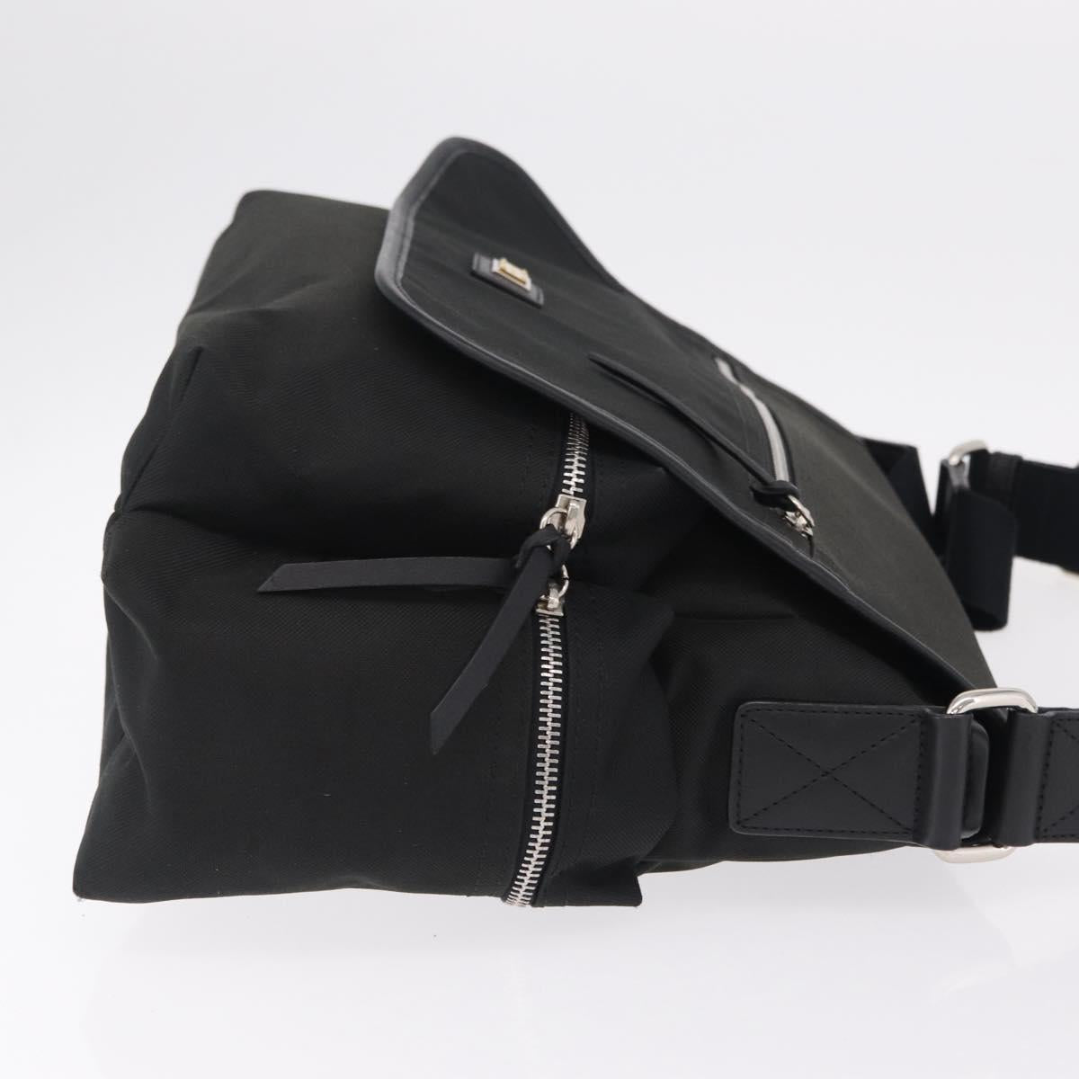 Dolce & Gabbana Shoulder Bag Canvas Black Silver Auth BA16129