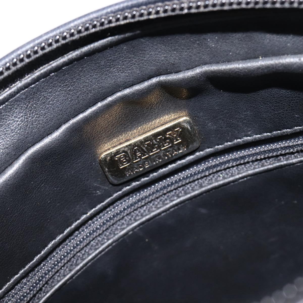 Bally Chain Shoulder Bag Leather Black Gold Auth BA16131