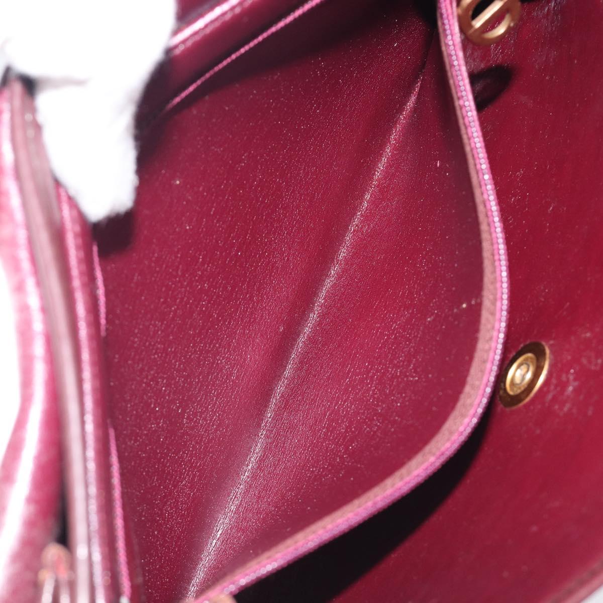 Christian Dior Trotter Canvas Shoulder Bag Red Gold Tone Auth BA16139