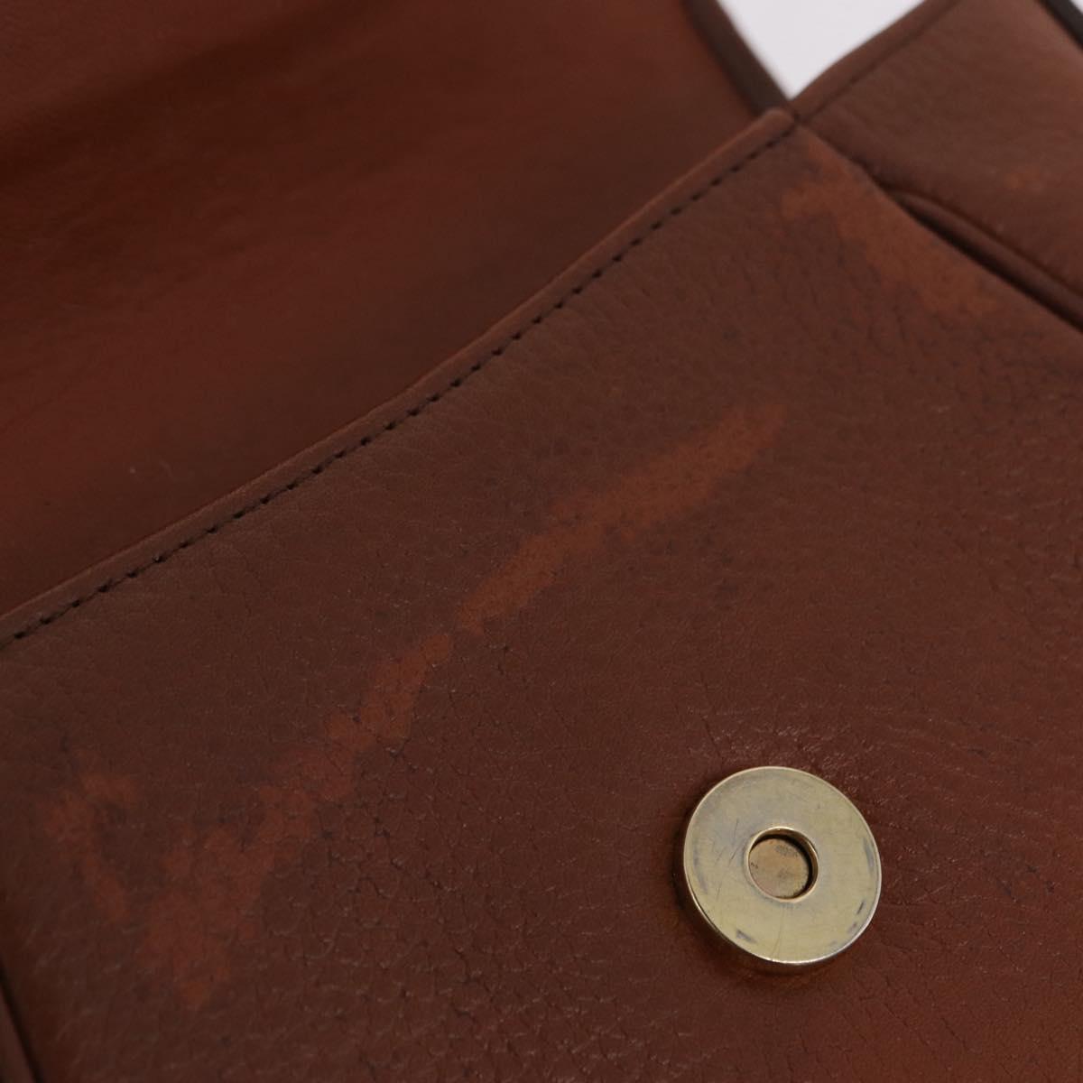 Burberrys Shoulder Bag Leather Brown Gold Tone Auth BA16146