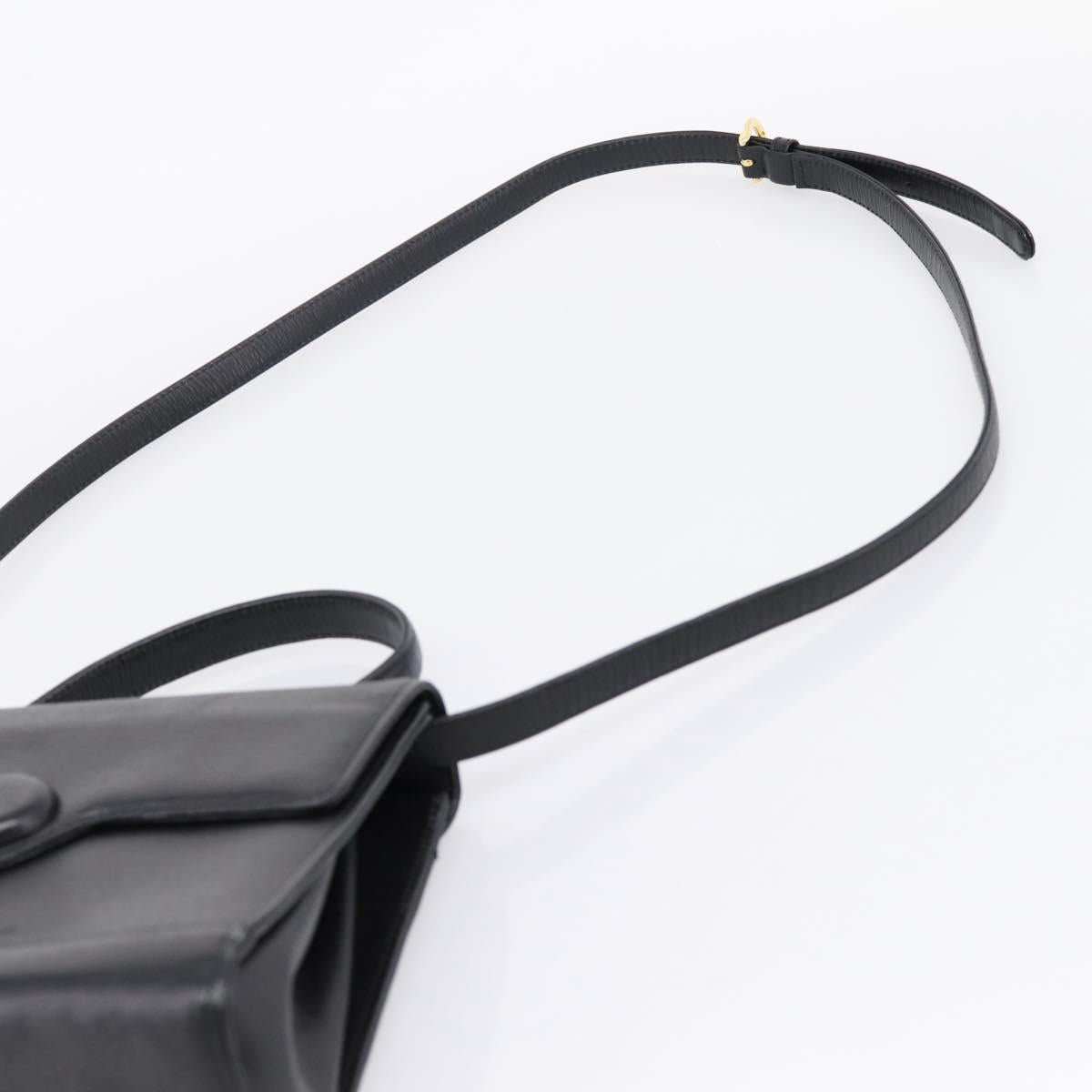 Balenciaga Hand Bag Leather 2way Black Gold Tone Auth BA16148