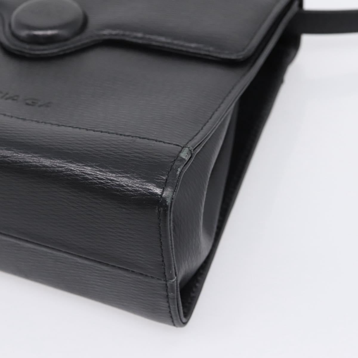 Balenciaga Hand Bag Leather 2way Black Gold Tone Auth BA16148