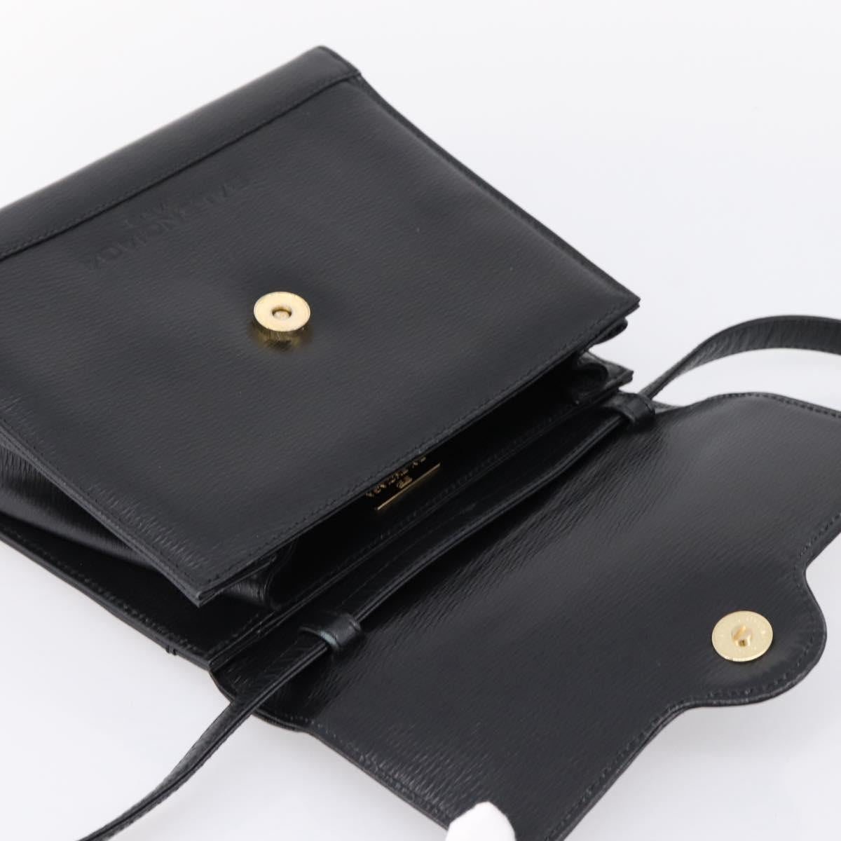 Balenciaga Hand Bag Leather 2way Black Gold Tone Auth BA16148