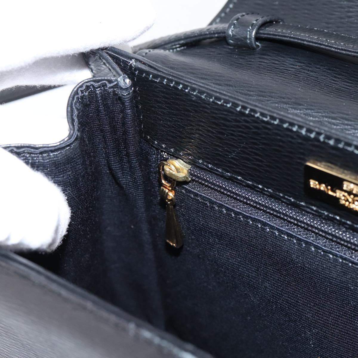 Balenciaga Hand Bag Leather 2way Black Gold Tone Auth BA16148