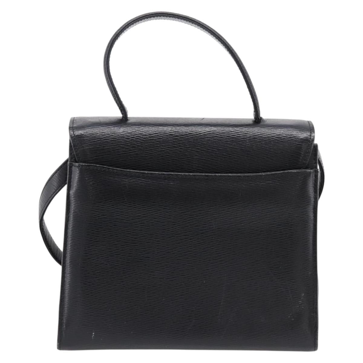 Balenciaga Hand Bag Leather 2way Black Gold Tone Auth BA16148