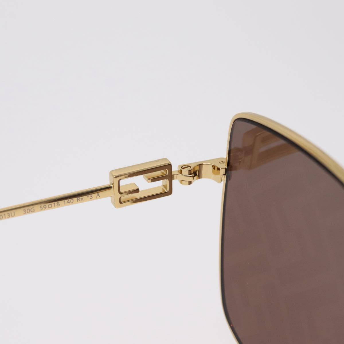 FENDI Sunglasses Metal Gold Tone Auth BA16153M