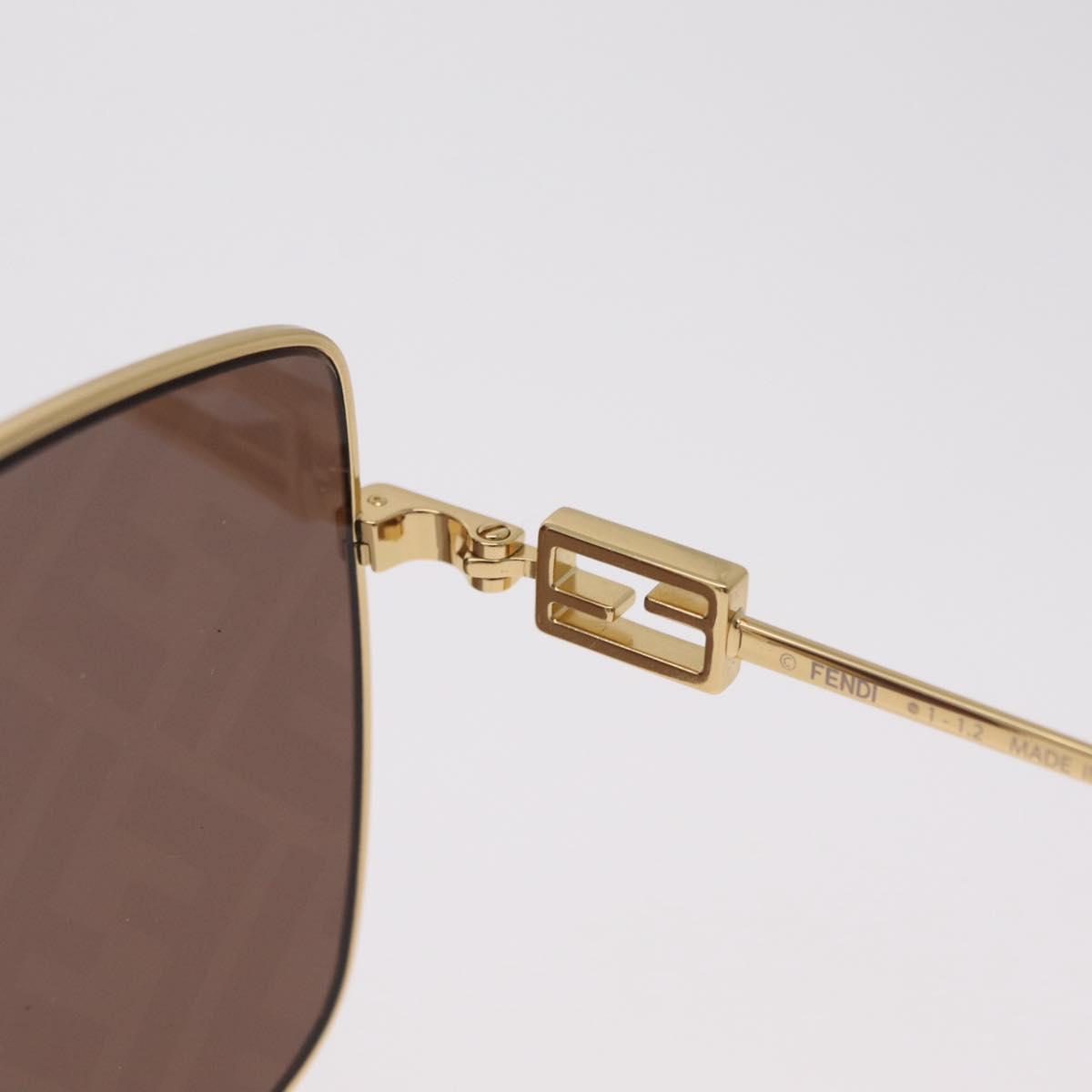 FENDI Sunglasses Metal Gold Tone Auth BA16153M