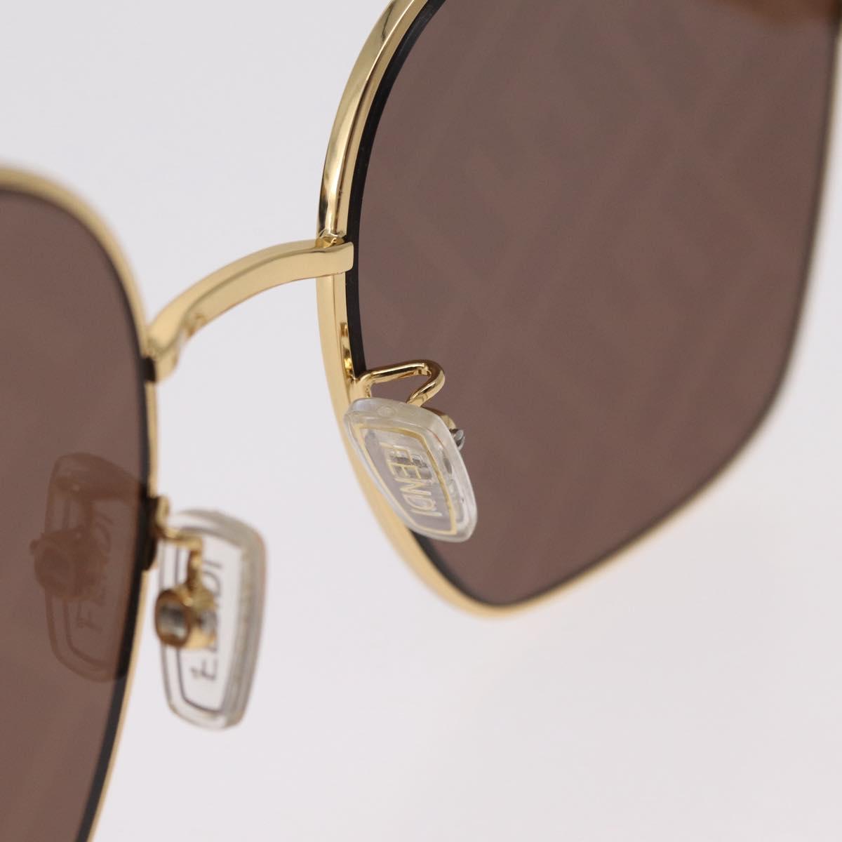 FENDI Sunglasses Metal Gold Tone Auth BA16153M