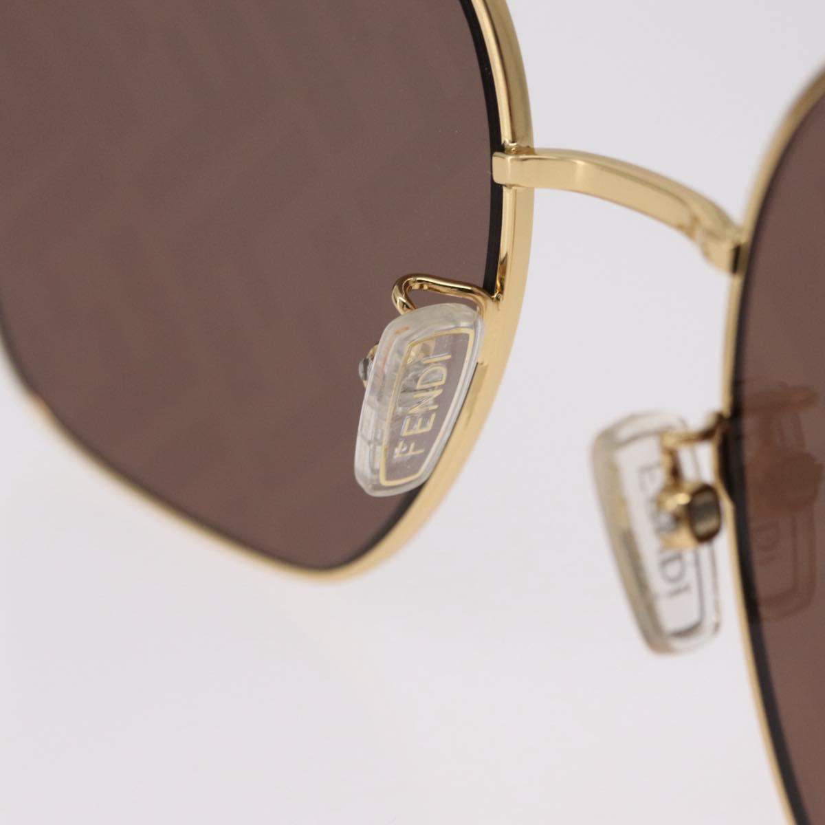 FENDI Sunglasses Metal Gold Tone Auth BA16153M