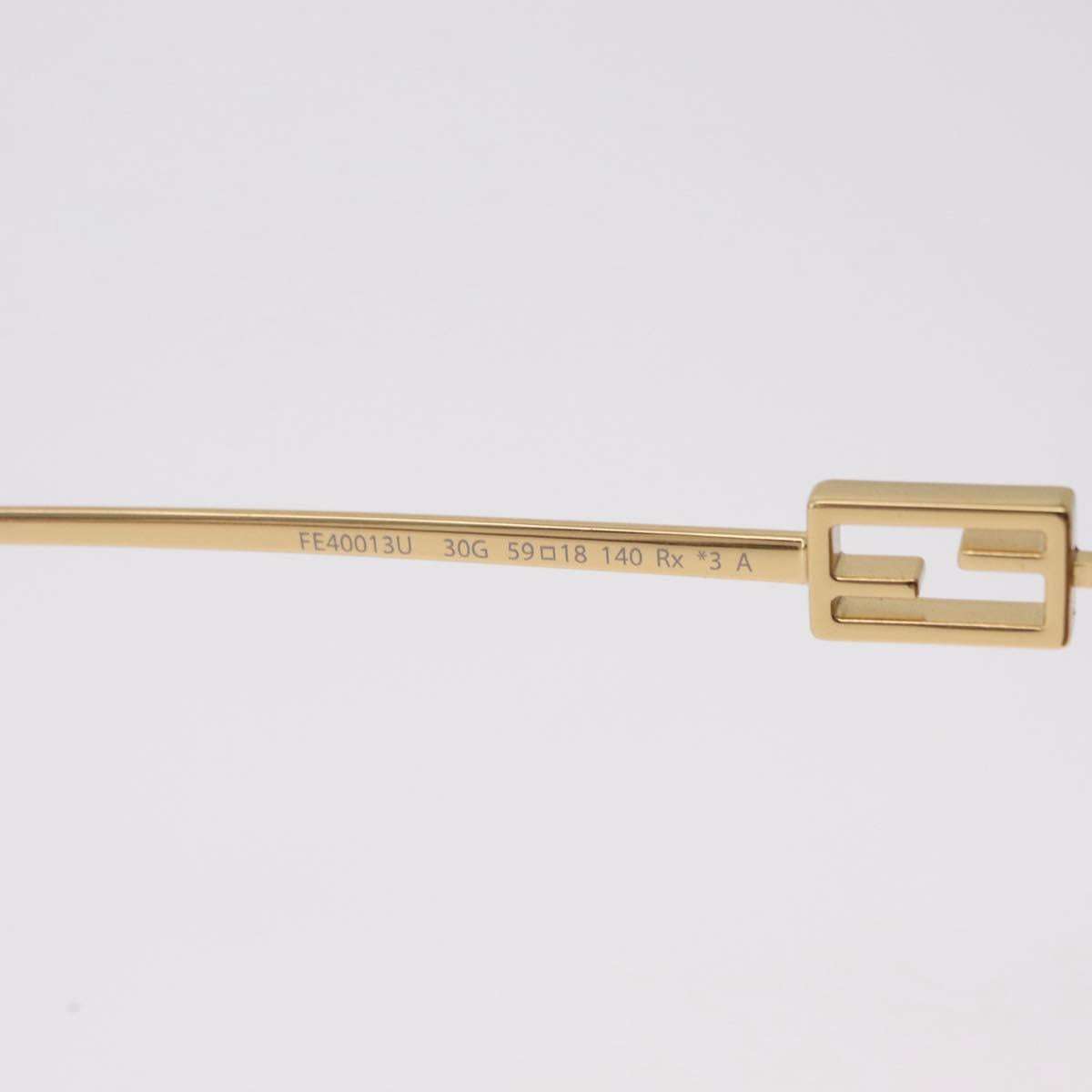FENDI Sunglasses Metal Gold Tone Auth BA16153M