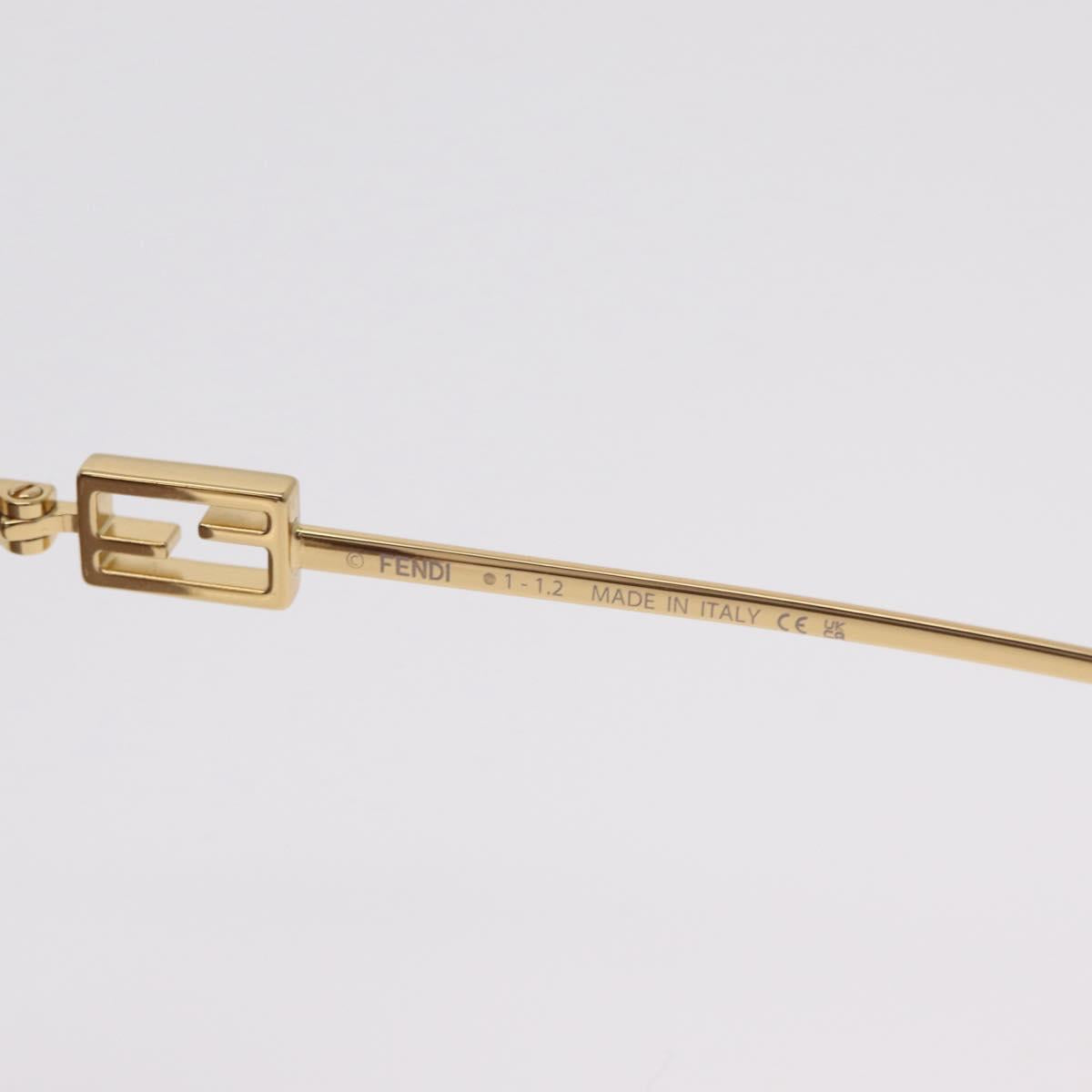 FENDI Sunglasses Metal Gold Tone Auth BA16153M