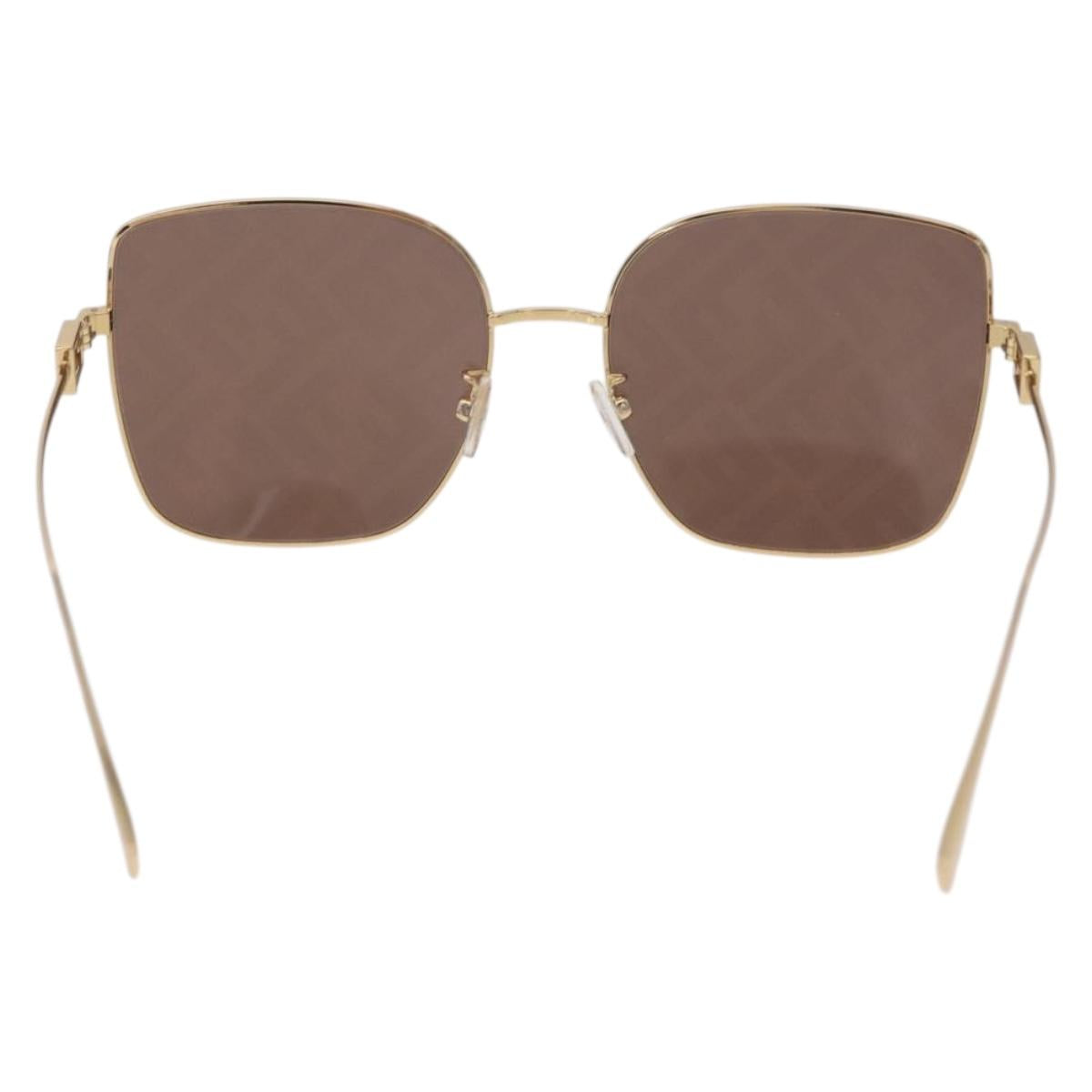 FENDI Sunglasses Metal Gold Tone Auth BA16153M