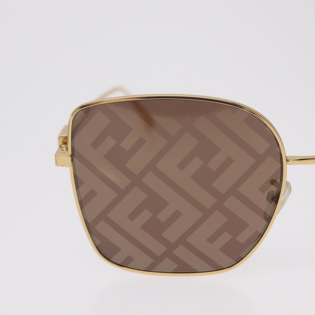 FENDI Sunglasses Metal Gold Tone Auth BA16153M