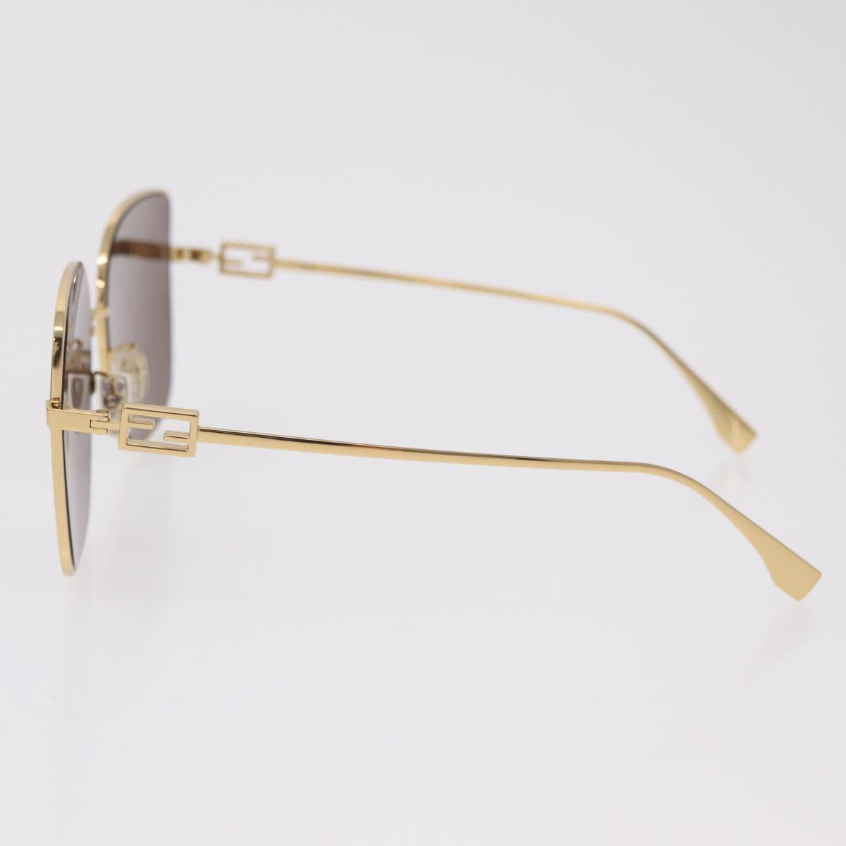 FENDI Sunglasses Metal Gold Tone Auth BA16153M