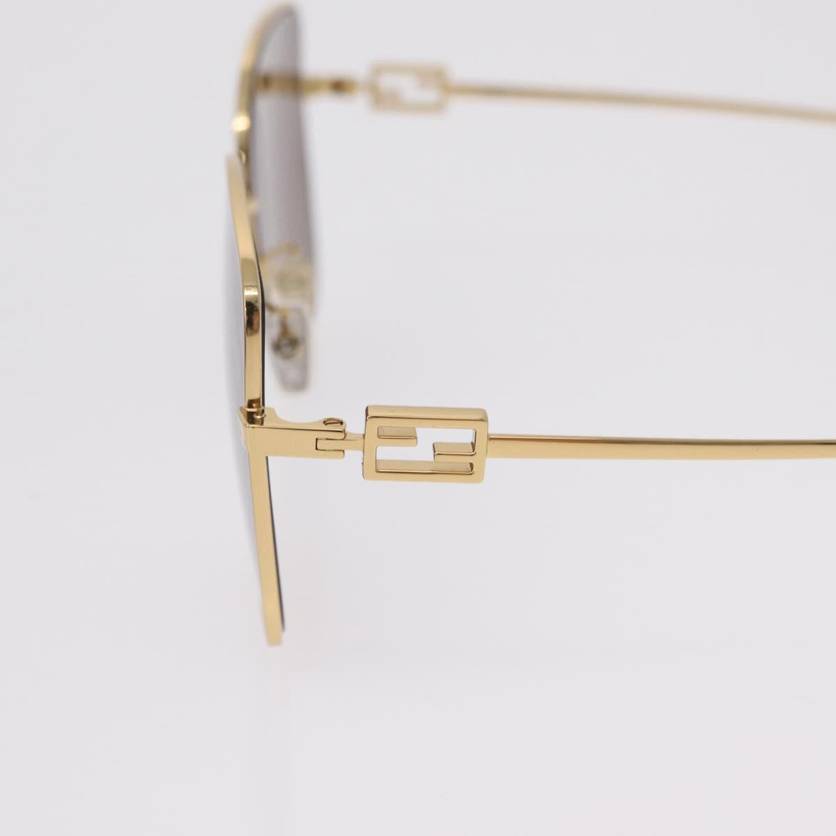 FENDI Sunglasses Metal Gold Tone Auth BA16153M