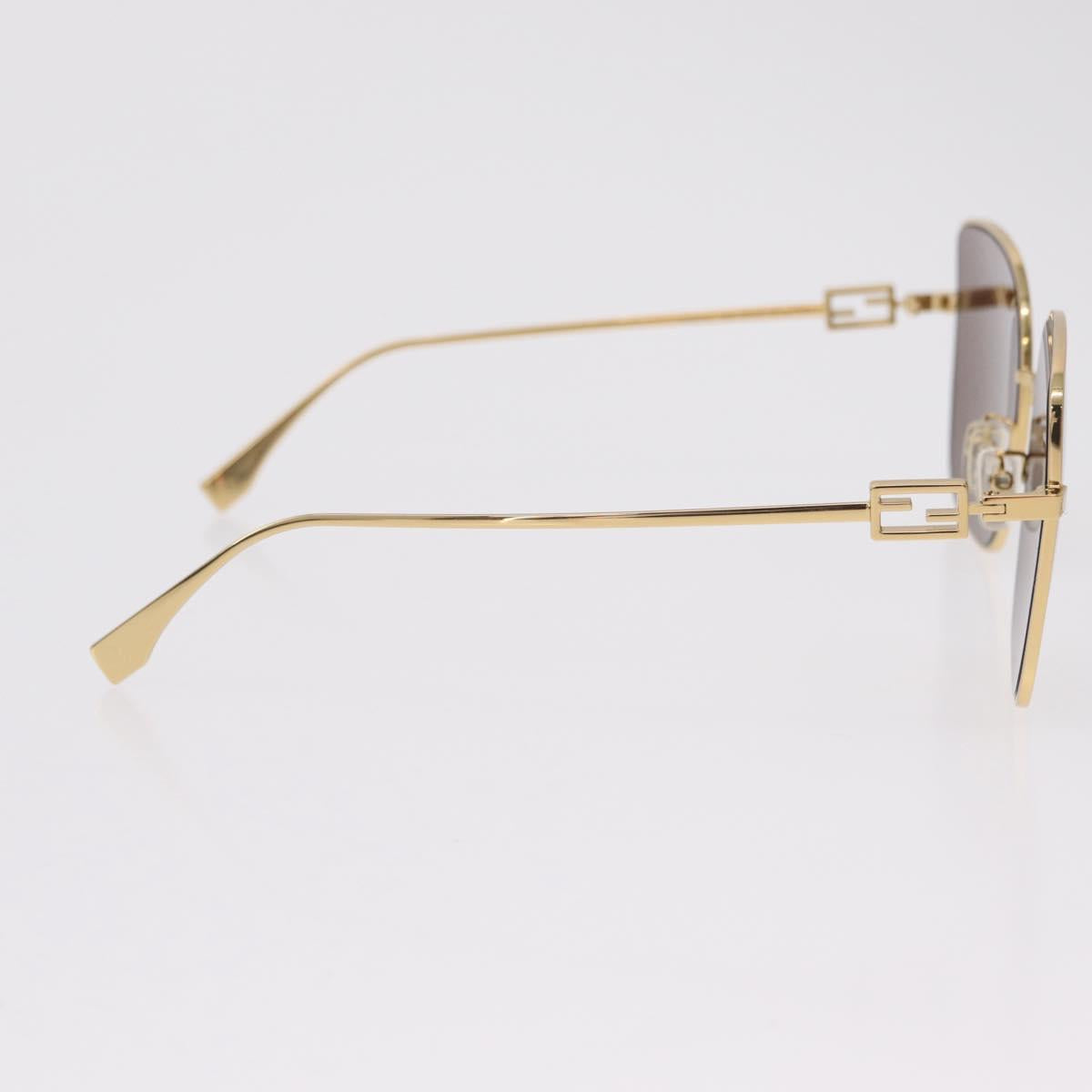 FENDI Sunglasses Metal Gold Tone Auth BA16153M