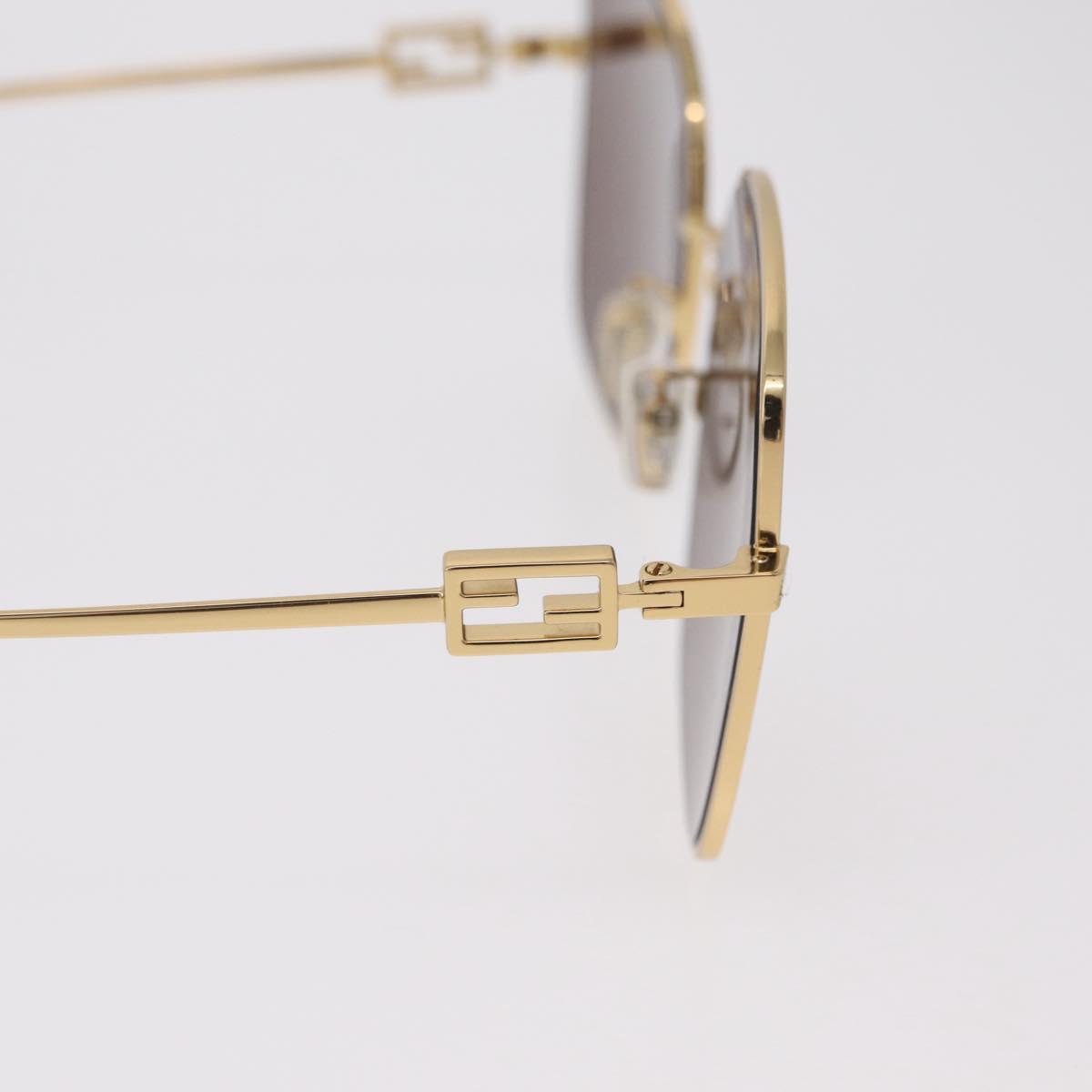 FENDI Sunglasses Metal Gold Tone Auth BA16153M