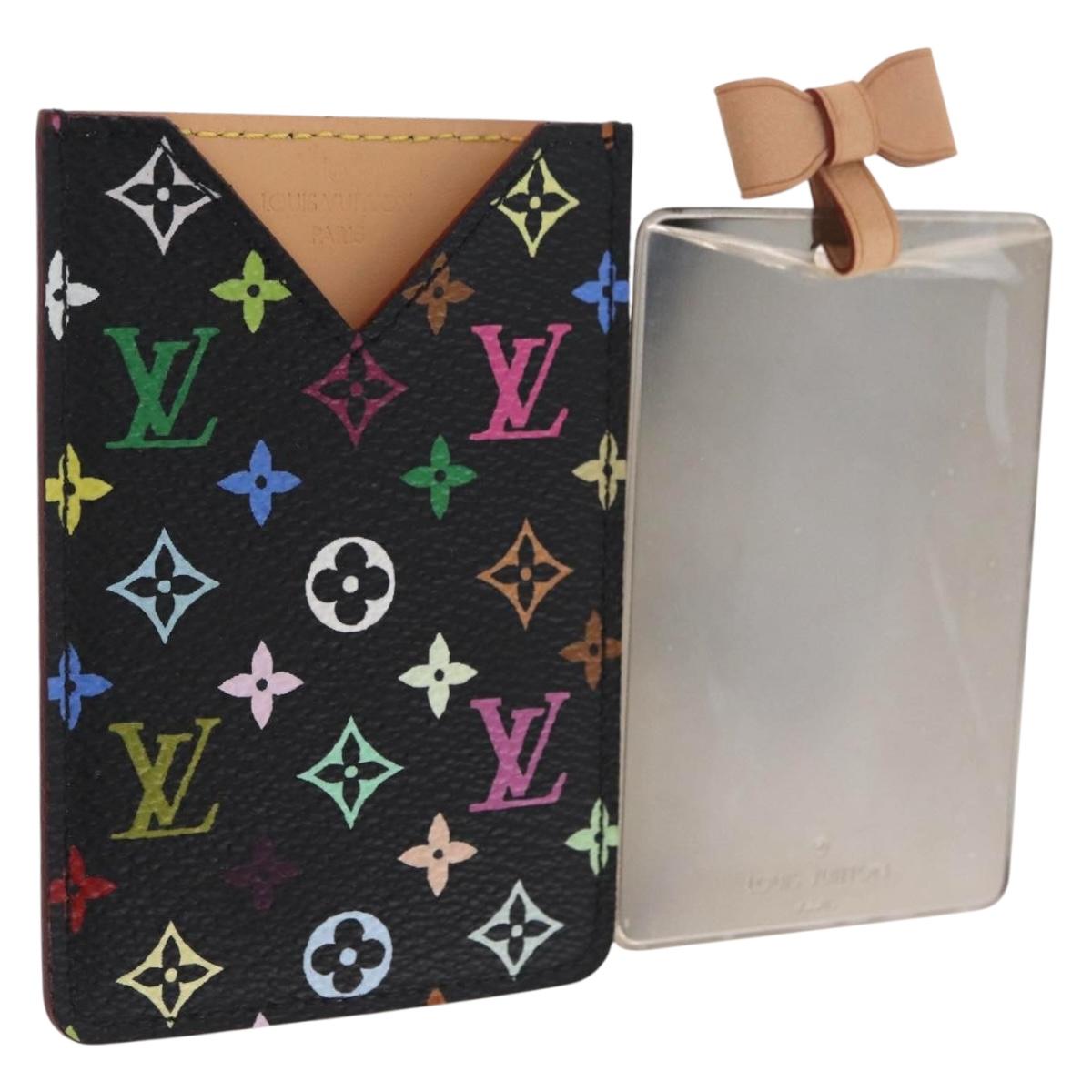 LOUIS VUITTON Monogram Multicolor Etui Miroir Black M92651 LV Auth BA16163