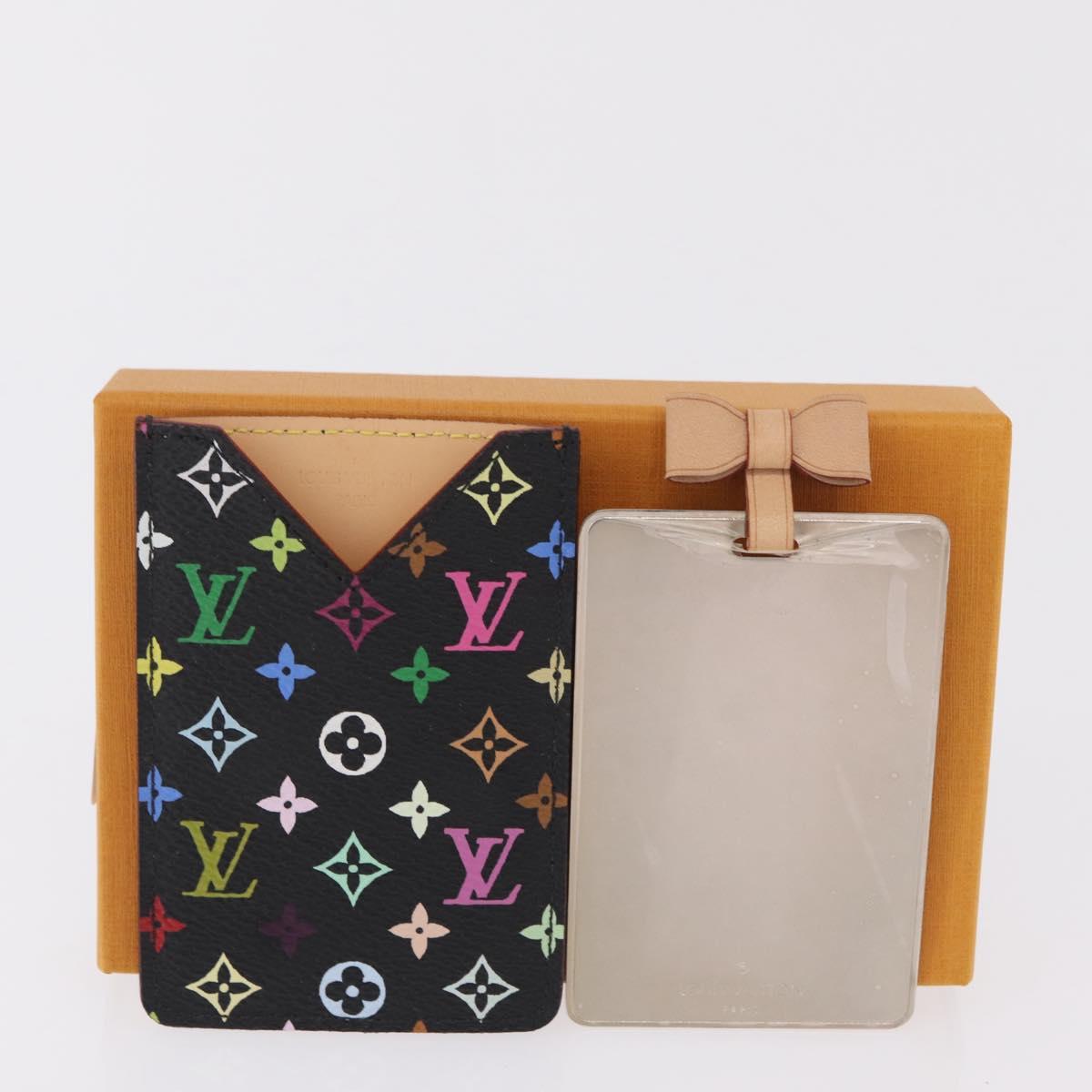 LOUIS VUITTON Monogram Multicolor Etui Miroir Black M92651 LV Auth BA16163