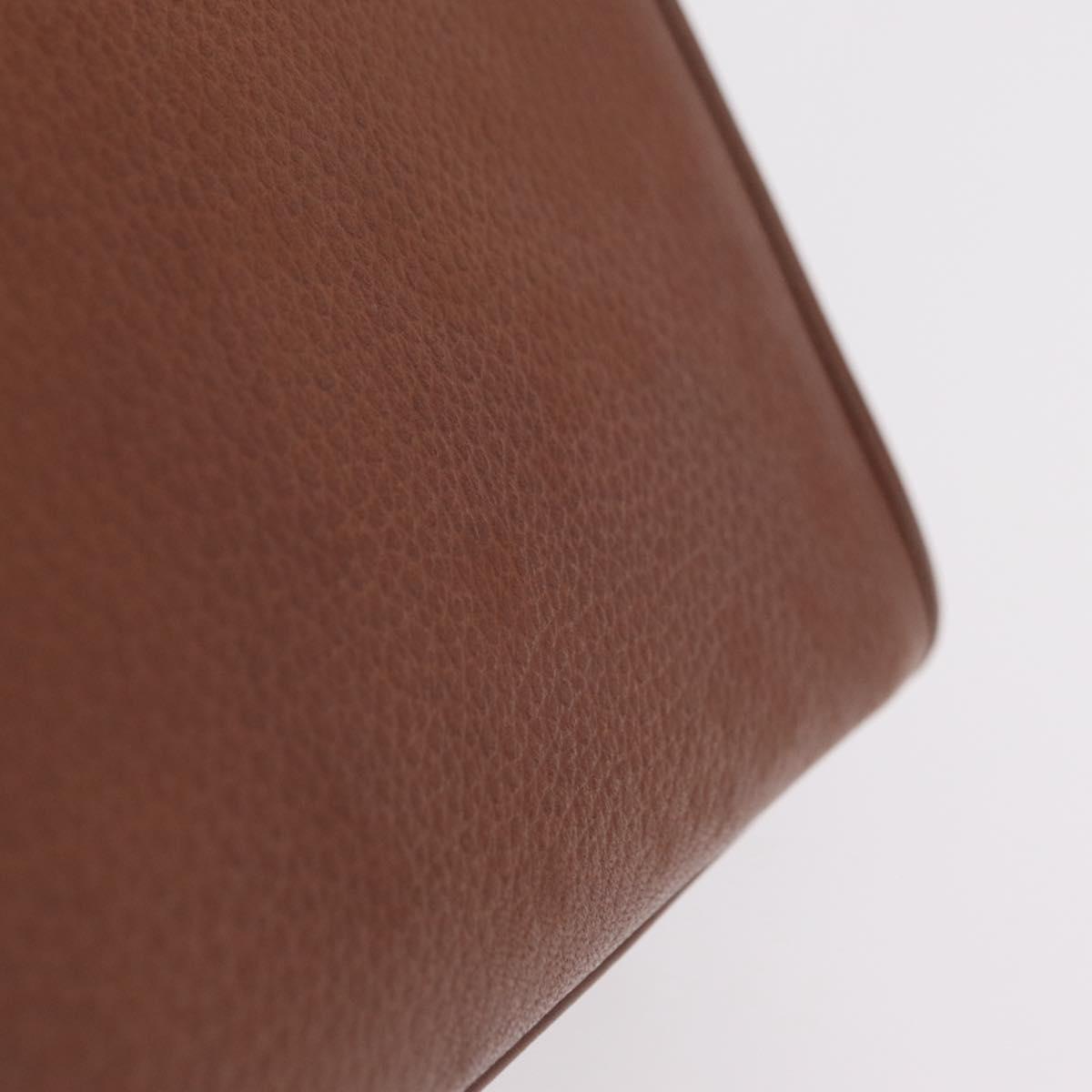 Burberrys Hand Bag Leather 2way Brown Silver Auth BA16165