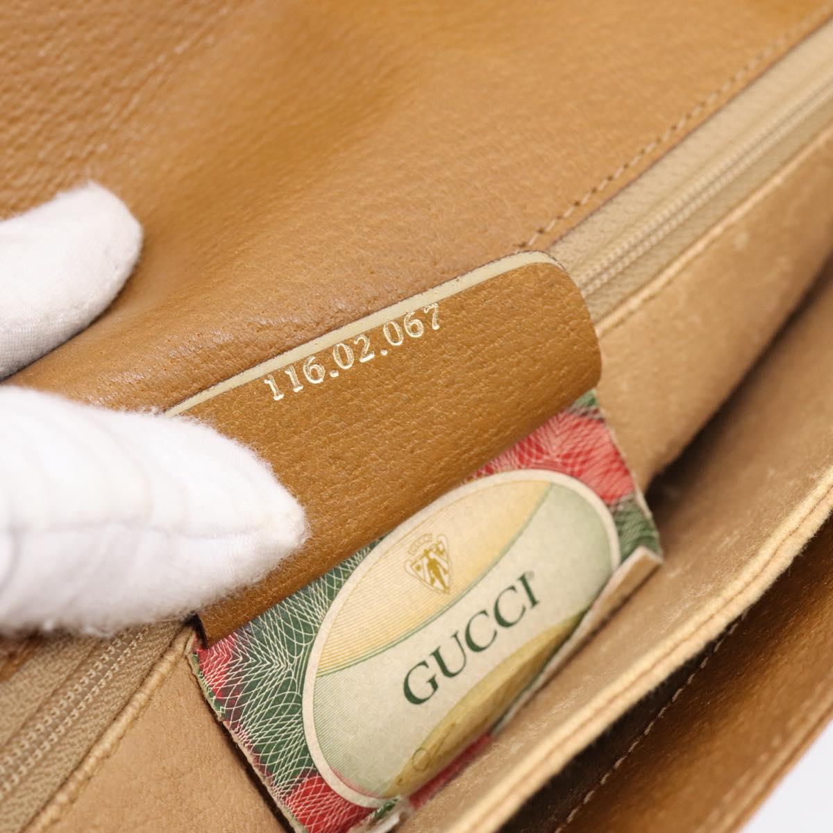 GUCCI GG Supreme Shoulder Bag PVC White Gold Tone 116 02 067 Auth BA16167
