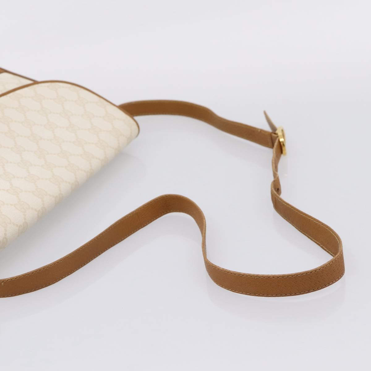 GUCCI GG Supreme Shoulder Bag PVC White Gold Tone 116 02 067 Auth BA16167