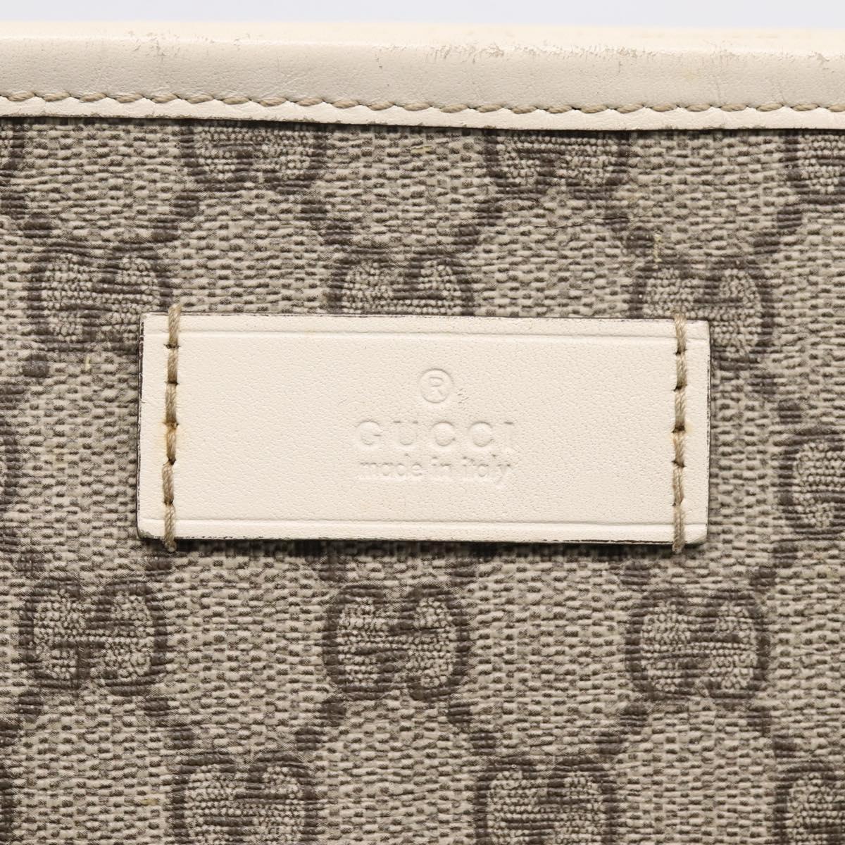 GUCCI GG Supreme Tote Bag PVC Beige Silver 211137 Auth BA16169