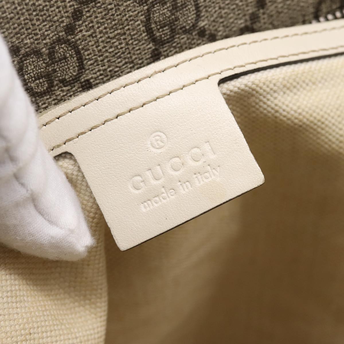 GUCCI GG Supreme Tote Bag PVC Beige Silver 211137 Auth BA16169