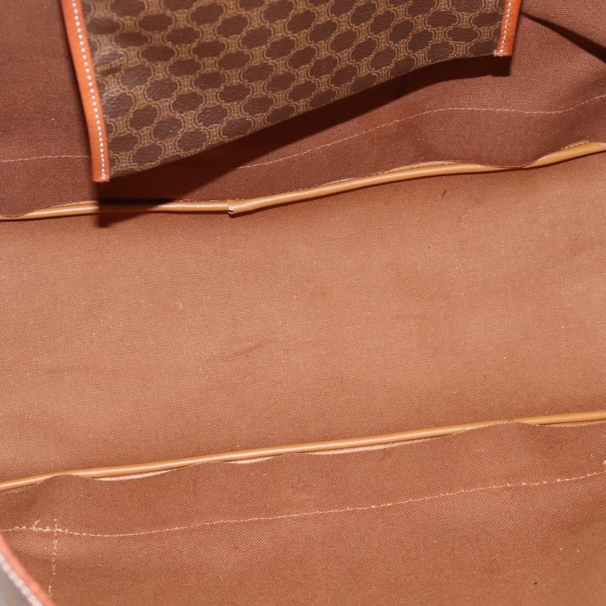 CELINE Macadam Tote Bag PVC Brown Gold Tone Auth BA16170