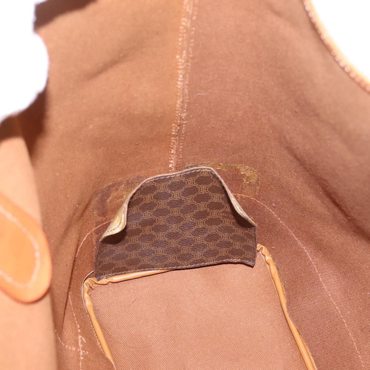 CELINE Macadam Tote Bag PVC Brown Gold Tone Auth BA16170