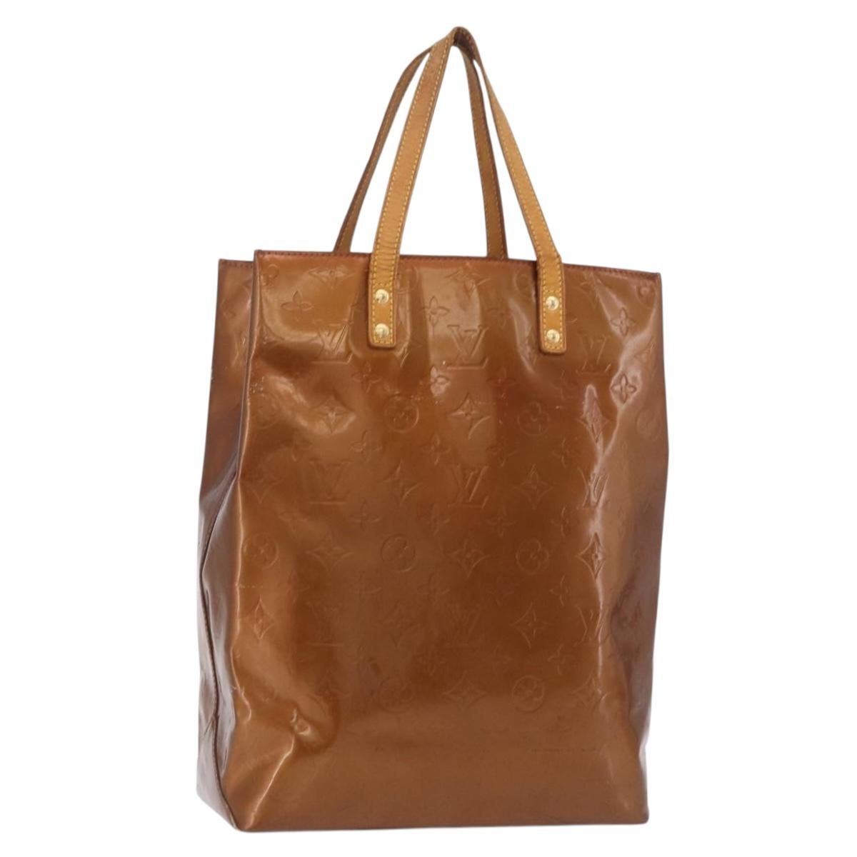 LOUIS VUITTON Monogram Vernis Reade MM Hand Bag Bronze M91143 LV Auth BA16171