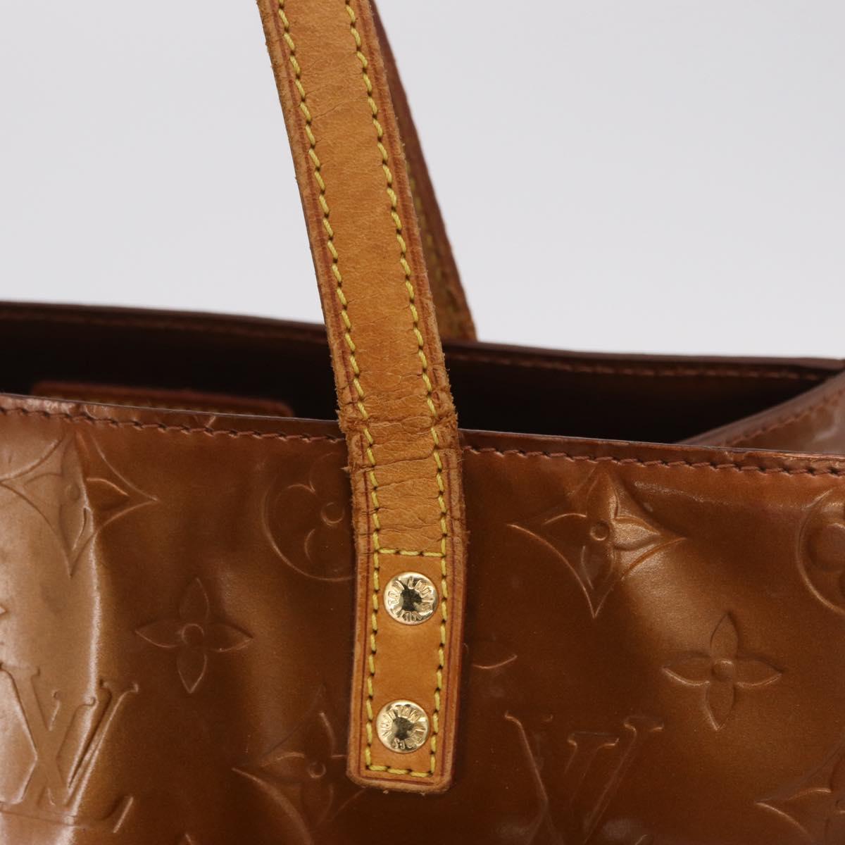 LOUIS VUITTON Monogram Vernis Reade MM Hand Bag Bronze M91143 LV Auth BA16171