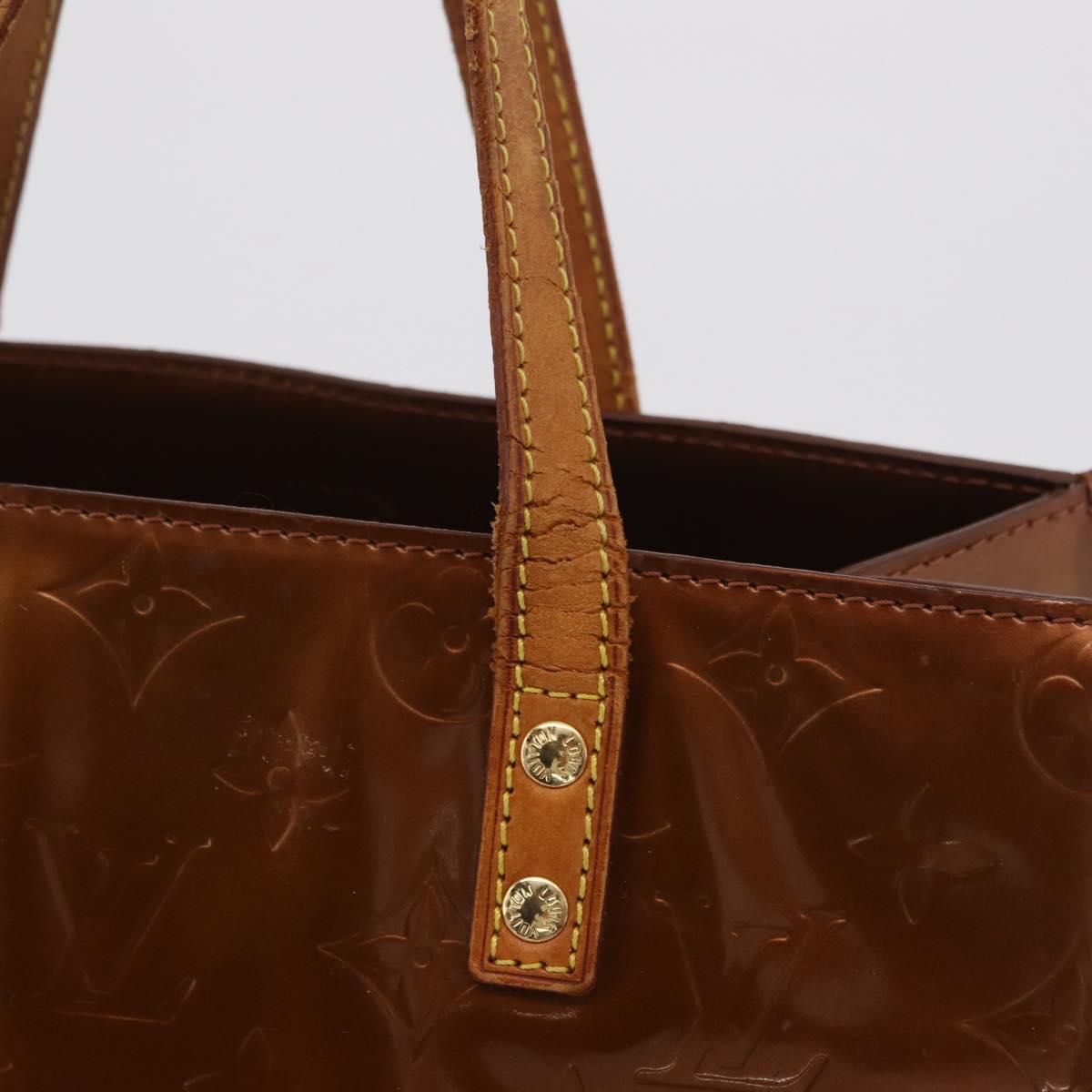 LOUIS VUITTON Monogram Vernis Reade MM Hand Bag Bronze M91143 LV Auth BA16171