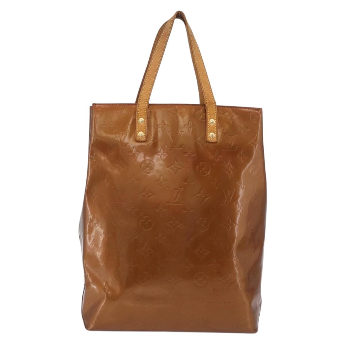 LOUIS VUITTON Monogram Vernis Reade MM Hand Bag Bronze M91143 LV Auth BA16171