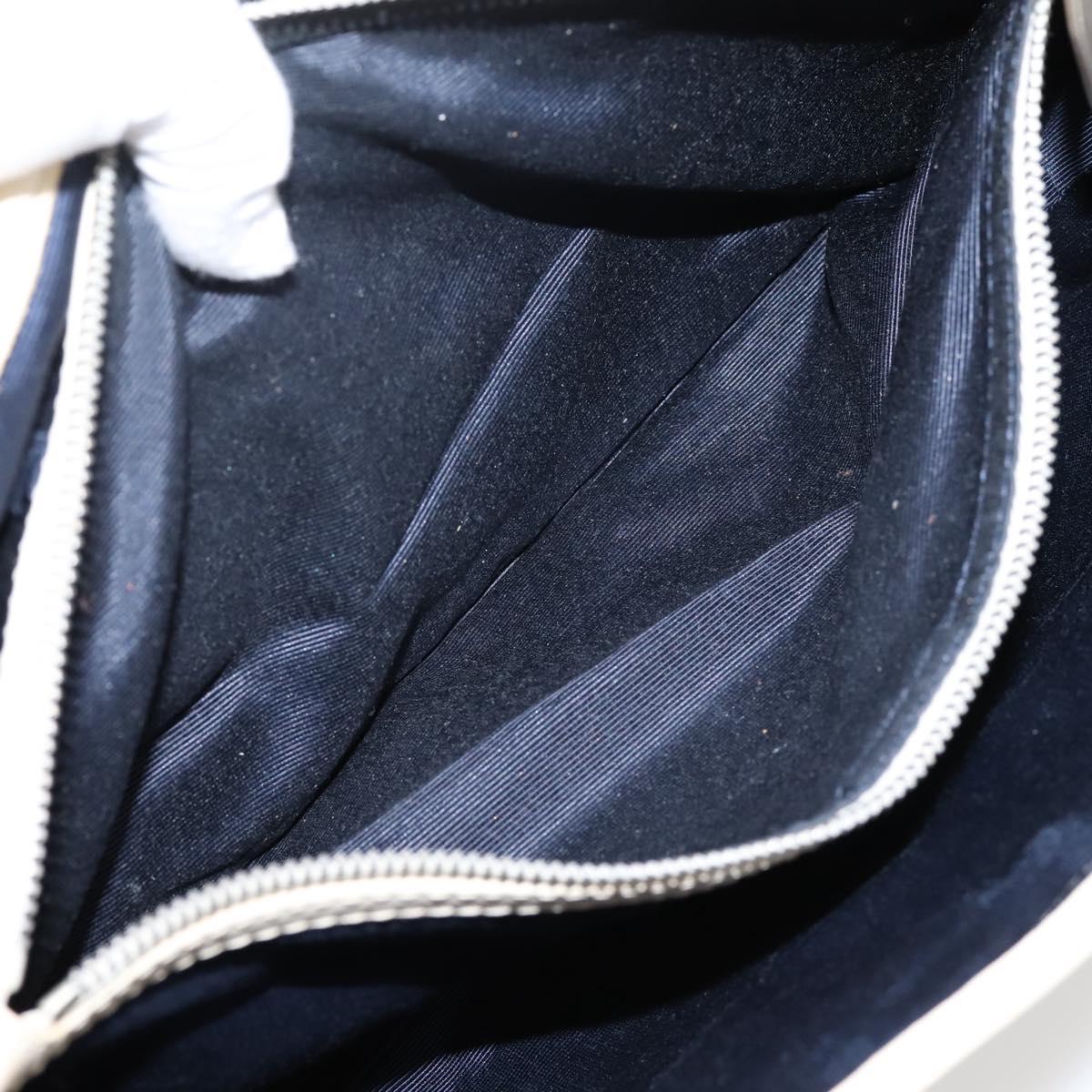 CELINE Boogie Bag Hand Bag Leather White Silver Auth BA16174
