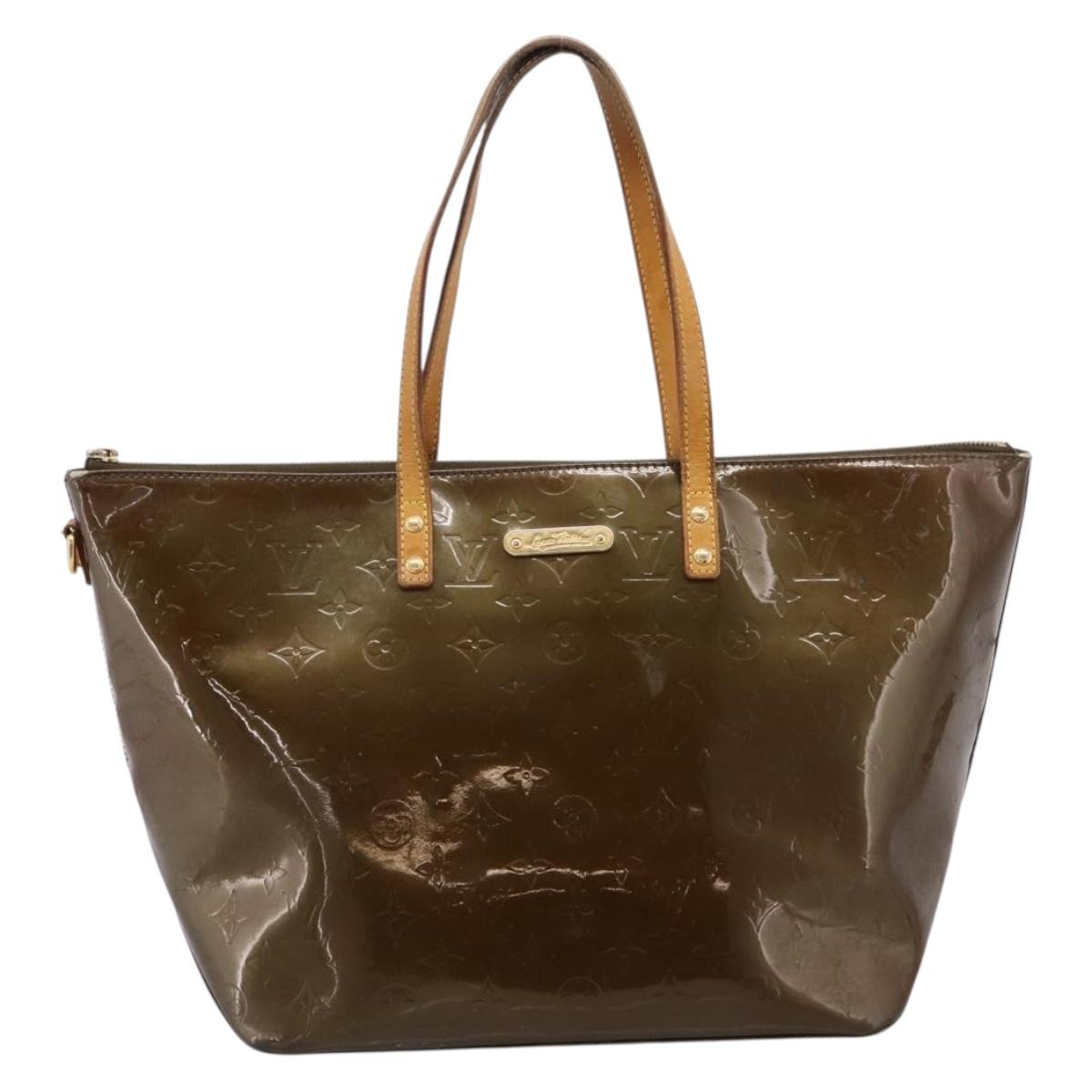 LOUIS VUITTON Monogram Vernis Bellevue GM Bag Veil Bronze M93674 LV Auth BA16175