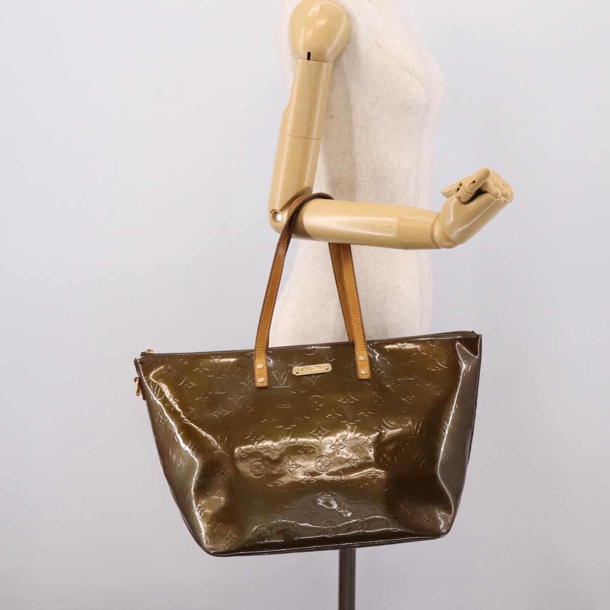 LOUIS VUITTON Monogram Vernis Bellevue GM Bag Veil Bronze M93674 LV Auth BA16175