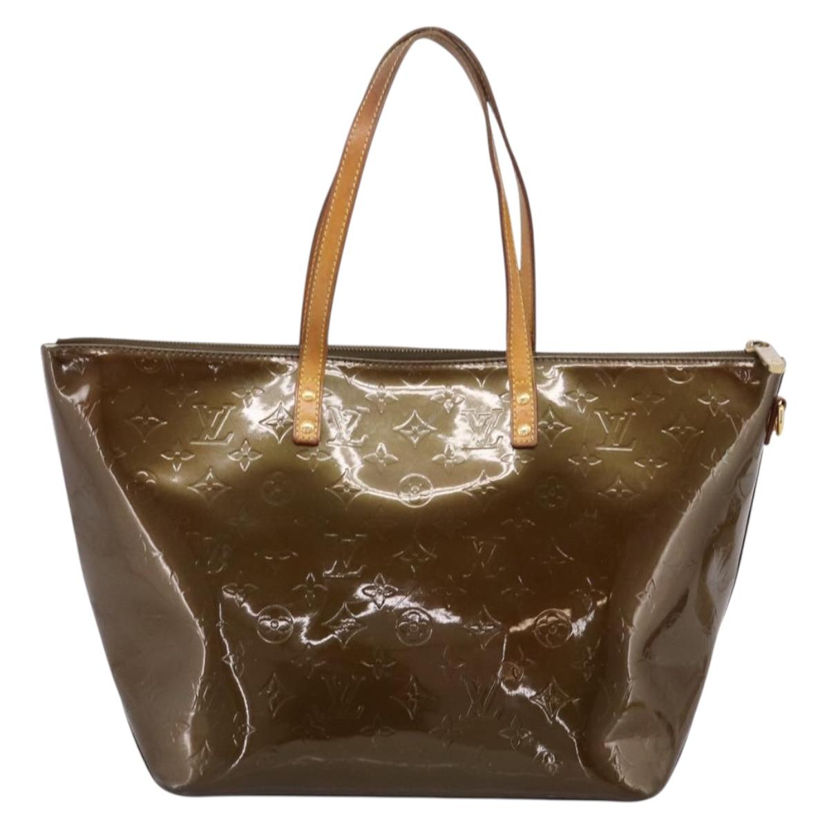 LOUIS VUITTON Monogram Vernis Bellevue GM Bag Veil Bronze M93674 LV Auth BA16175
