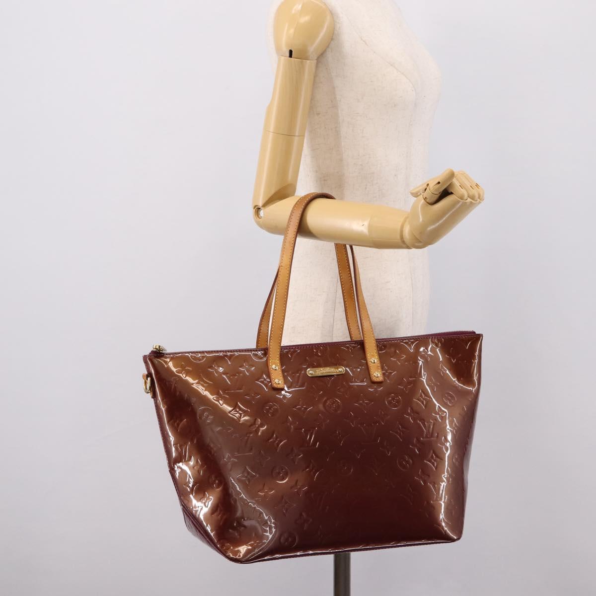 LOUIS VUITTON Monogram Vernis Bellevue GM Hand Bag Viole M93588 LV Auth BA16176