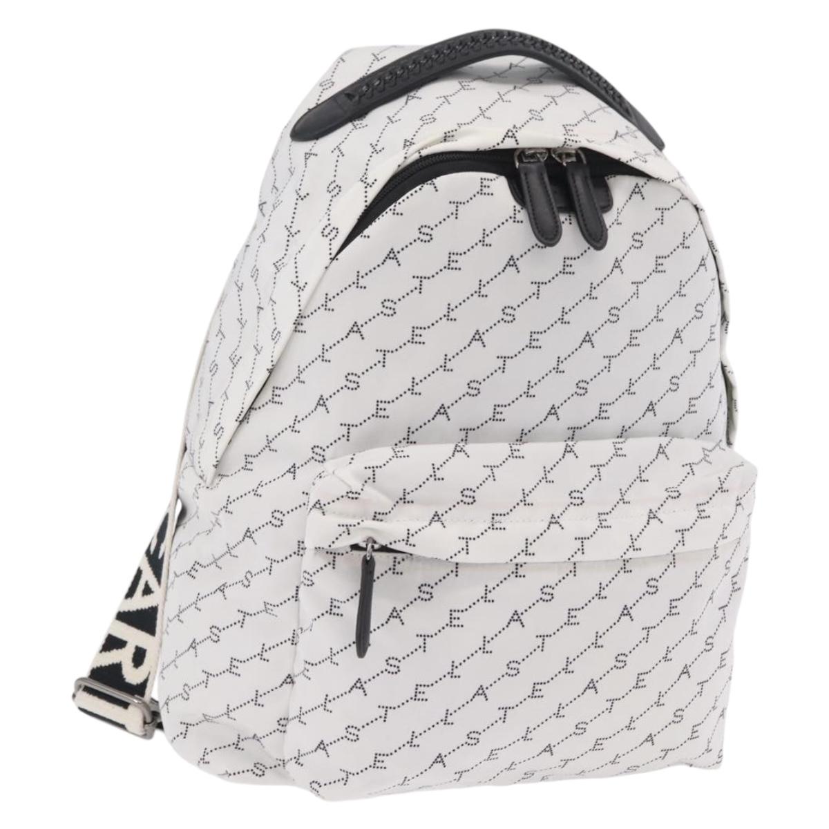 Stella McCartney Backpack Nylon White Black Auth BA16177