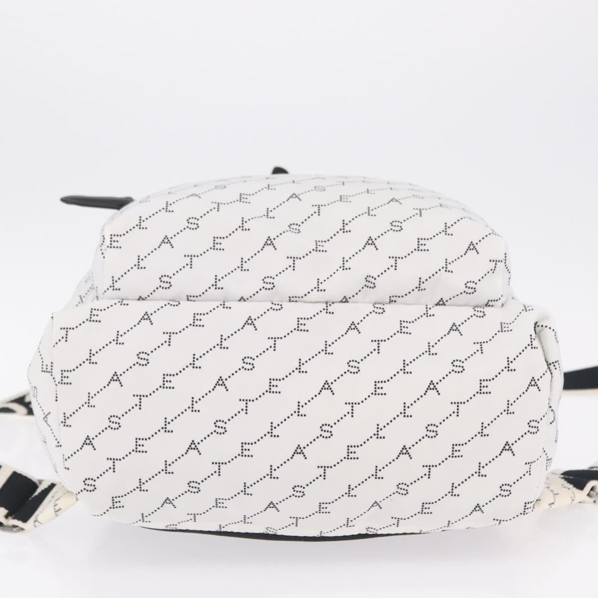 Stella McCartney Backpack Nylon White Black Auth BA16177