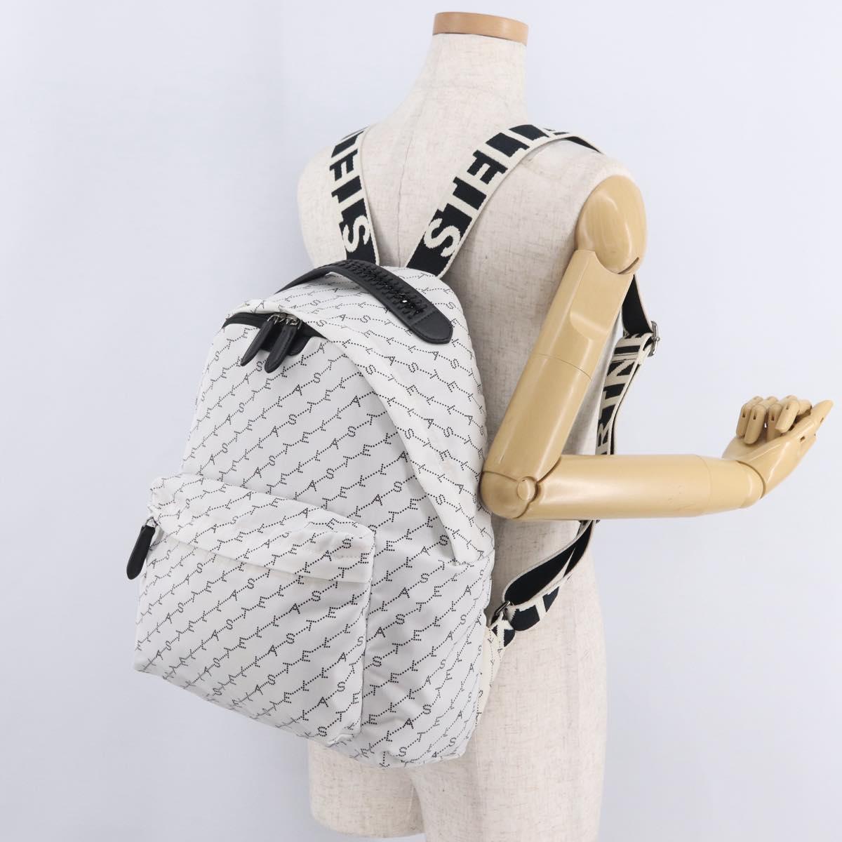 Stella McCartney Backpack Nylon White Black Auth BA16177