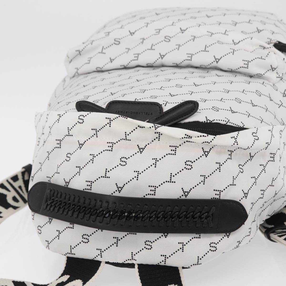 Stella McCartney Backpack Nylon White Black Auth BA16177