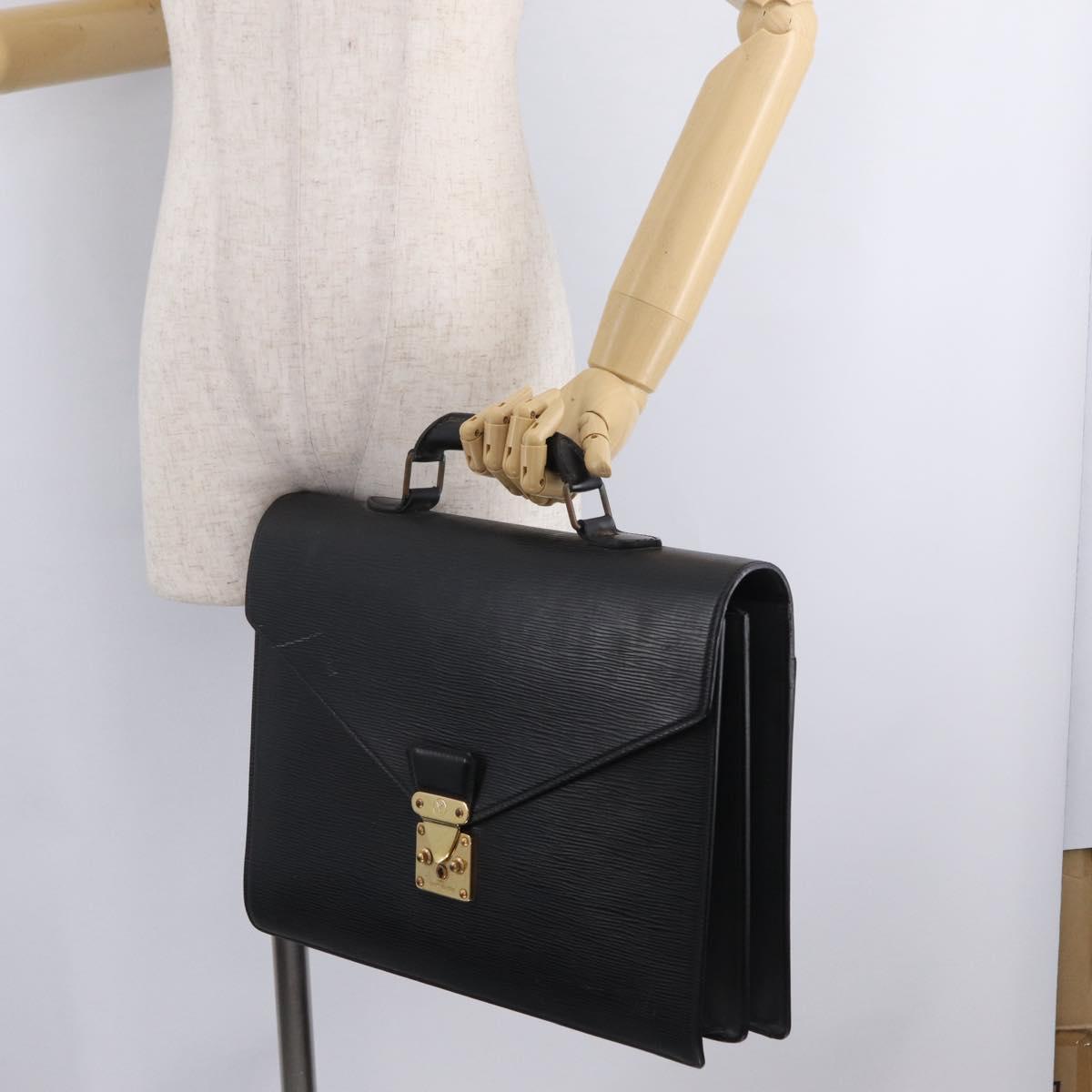 LOUIS VUITTON Epi Serviette Conseiller Briefcase Black M54422 LV Auth BA16182