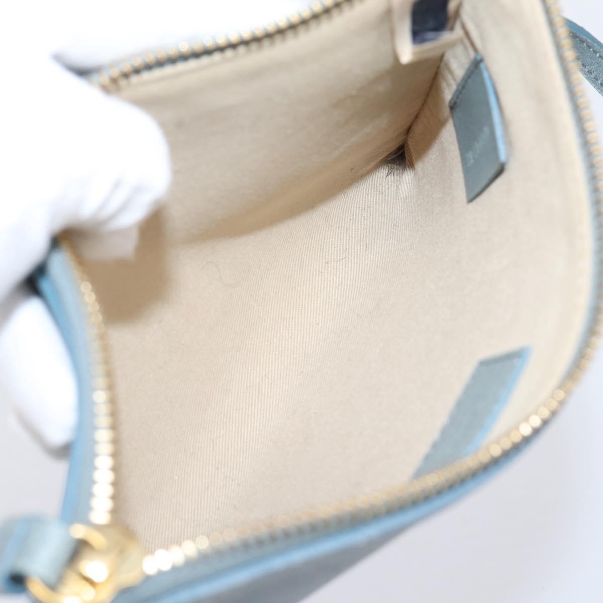 Chloe Vic Tote Bag Leather Light Blue Gold Tone Auth BA16184